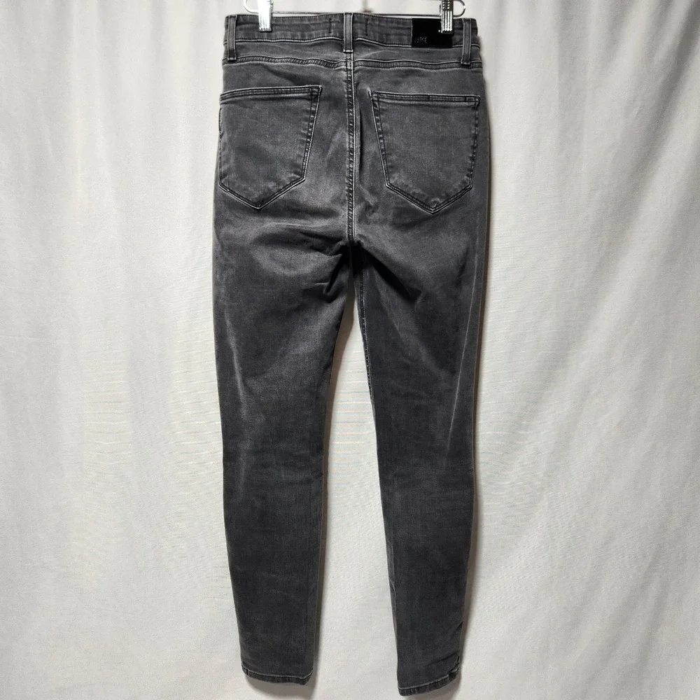 womens PAIGE black‎ denim JEANS Bombshell Skinny Mid Rise Stretch Dark Magnet 28